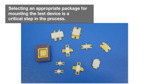 Selecting an appropriate package for mounting the test device is a critical step in the process.